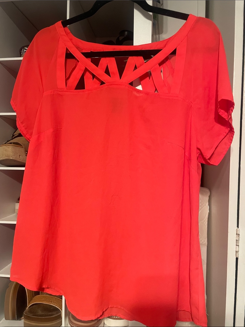 Torrid Women’s Red Strappy Back Short-Sleeve Top